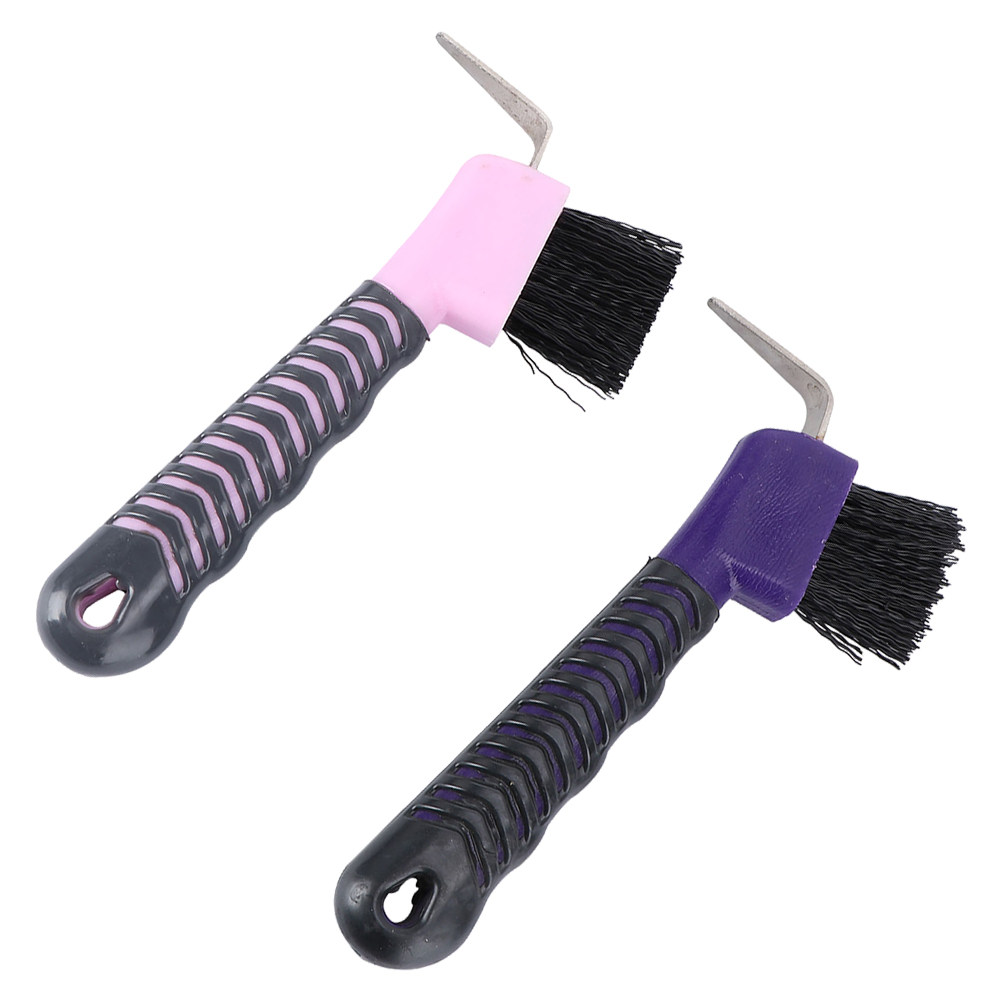 Brushing Boot Horse - เครื่องมือทำความสะอาดกีบม้า 2 ชิ้น พร้อมแปรง 2-in-1 ขนแปรงแข็ง