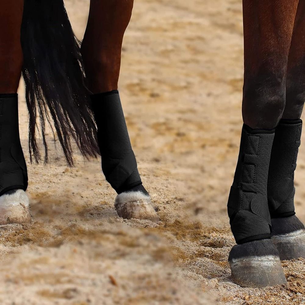 Brushing Boot Horse - ชุดรองเท้ากีฬาสำหรับม้าหลากสี 4 ชิ้น/ชุด ทนทาน 3 ขนาด