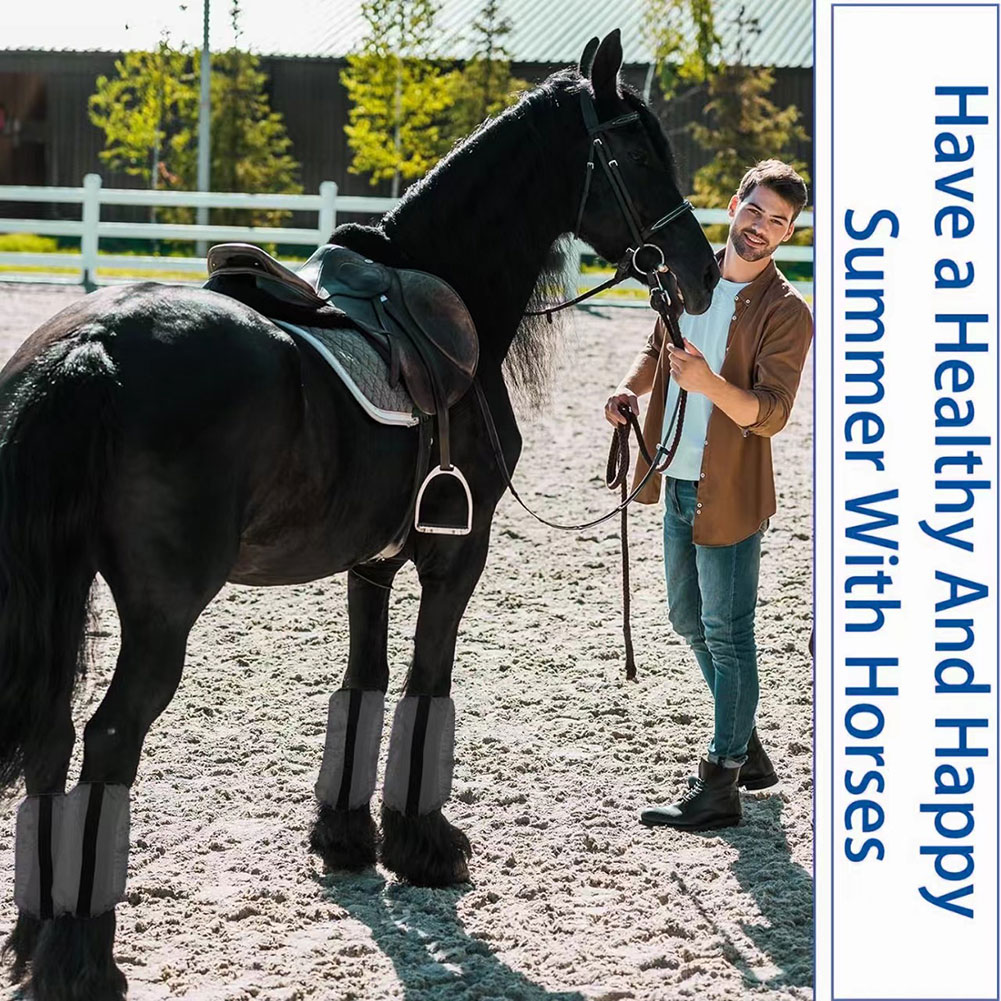 Brushing Boot Horse - รองเท้าตาข่ายกันแมลงสำหรับม้า 4 ชิ้น ระบายอากาศได้ดี ป้องกันขาจากรังสียูวี ลดการเหยียบกระแทก