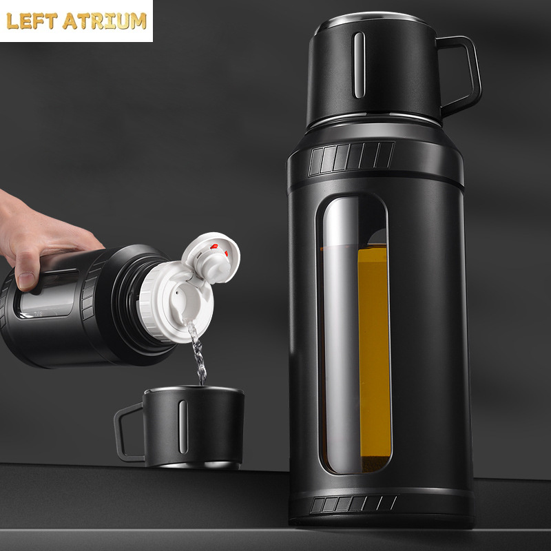 Outdoor Sport Glass Water Bottle - ขวดน้ำแก้วความจุขนาดใหญ่ 2 ลิตร พร้อมตัวกรองและที่กรองใบชา สำหรับการเดินทางกลางแจ้ง พกพาสะดวก