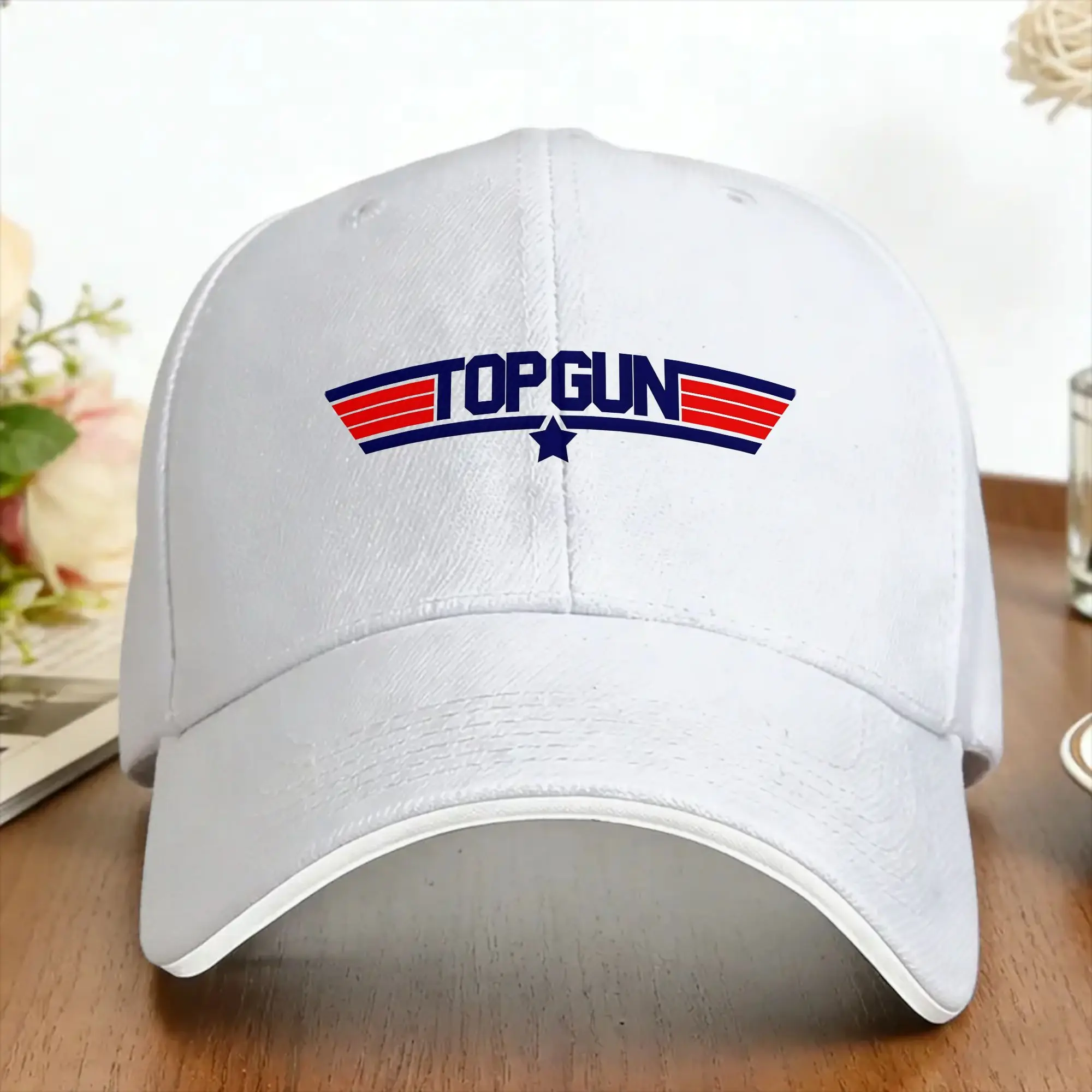 Outdoor Sport Usa - หมวกเบสบอลลำลองลายธงชาติสหรัฐอเมริกา Top Gun พร้อมโลโก้ปีกนก หมวกแก๊ปทรง Trucker
