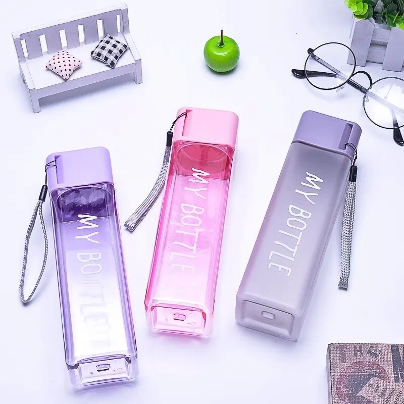 แก้วน้ำพลาสติกใสทรงเหลี่ยม 450 - Outdoor Sport Glass Water Bottle บทวิจารณ์และราคา