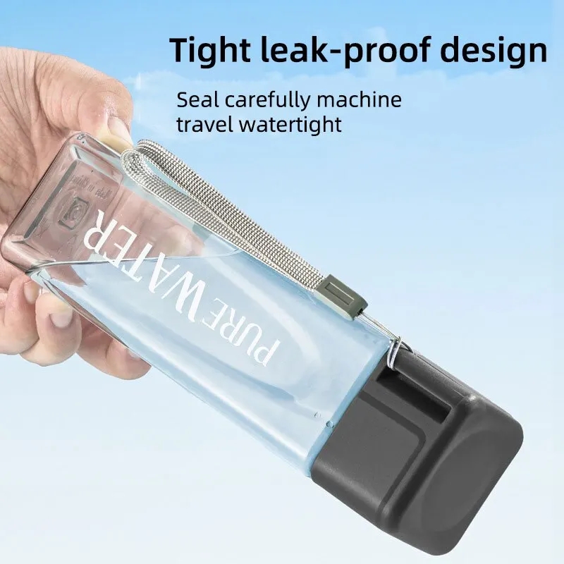 แก้วน้ำพลาสติกใสทรงเหลี่ยม 450 - Outdoor Sport Glass Water Bottle บทวิจารณ์และราคา