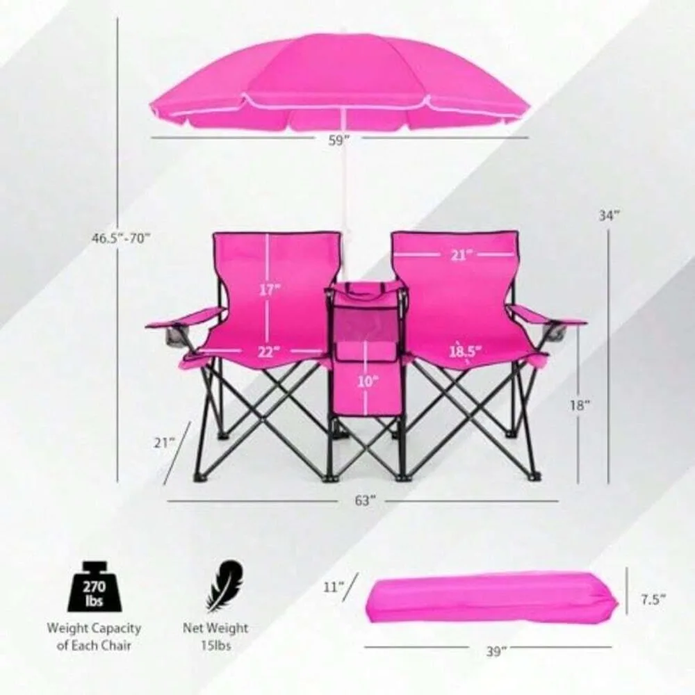 เก้าอี้แคมป์พับได้แบบพกพาพร้อม - Outdoor Sports Umbrella บทวิจารณ์และราคา