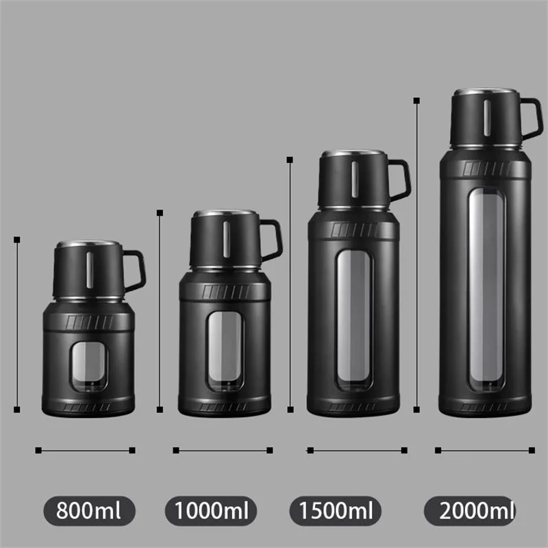 ขวดน้ำแก้วขนาดใหญ่ 2 ลิตร พร้อ - Outdoor Sport Glass Water Bottle บทวิจารณ์และราคา