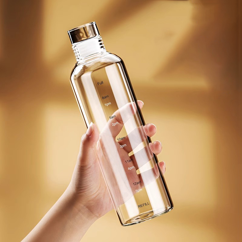 ขวดน้ำแก้วแบบพกพาขนาด 500/750/ - Outdoor Sport Glass Water Bottle บทวิจารณ์และราคา